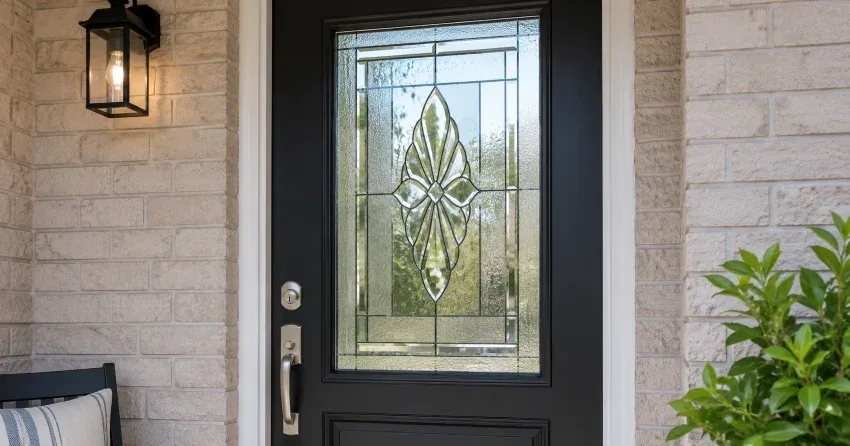 technician replacing a cracked decorative glass panel in High Pointe, Fort Erie