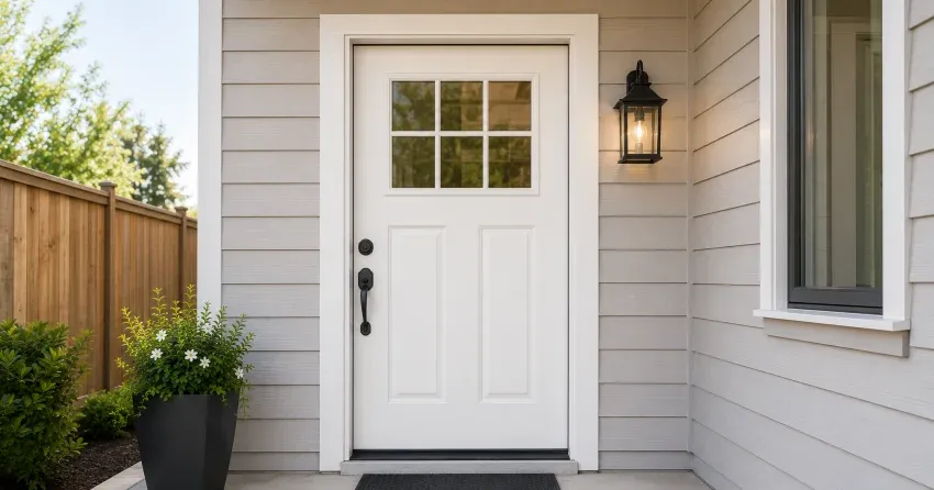 technician installing exterior door frame in Point Abino, Fort Erie