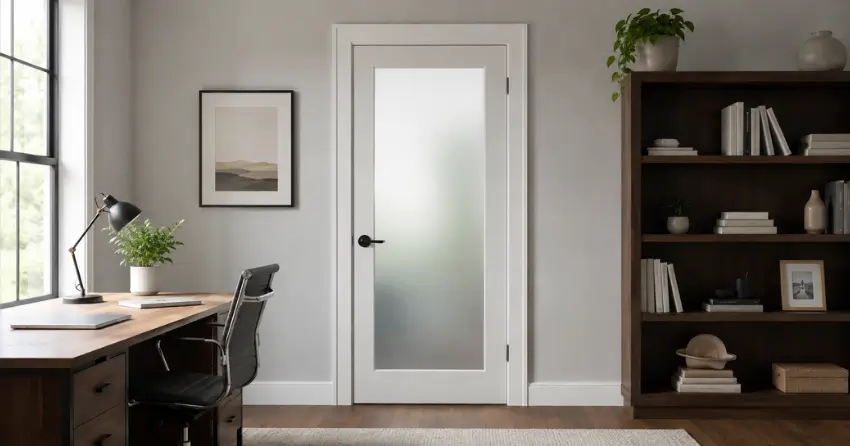 frosted interior door installed in home office in Spears, Fort Erie