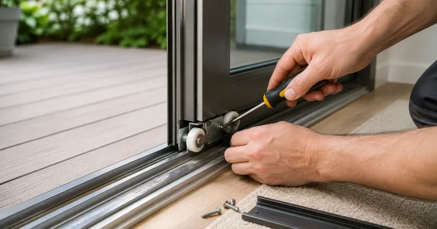 sliding door fix High Pointe, Fort Erie technician diagnosing track issue