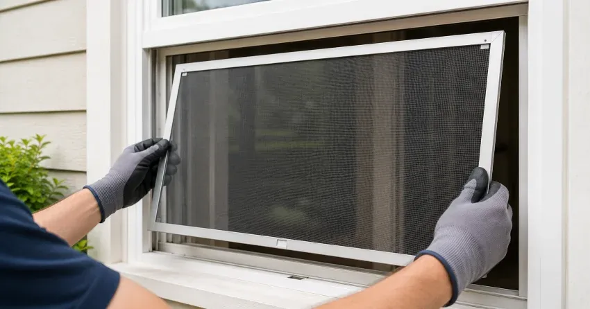 technician repairing a window sash and balance system in Fort Erie